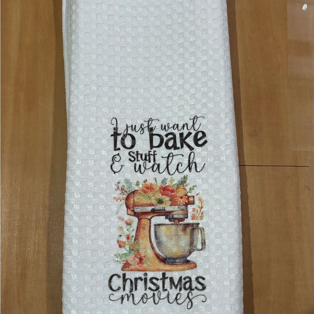 Festive Kitchen Towel with Mixer Design